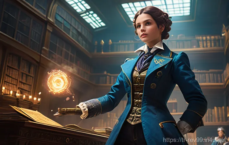 리버스 1999 팬덤의 성장 - A sophisticated female character, aged in her early twenties, with an elegant bob haircut, standing ...