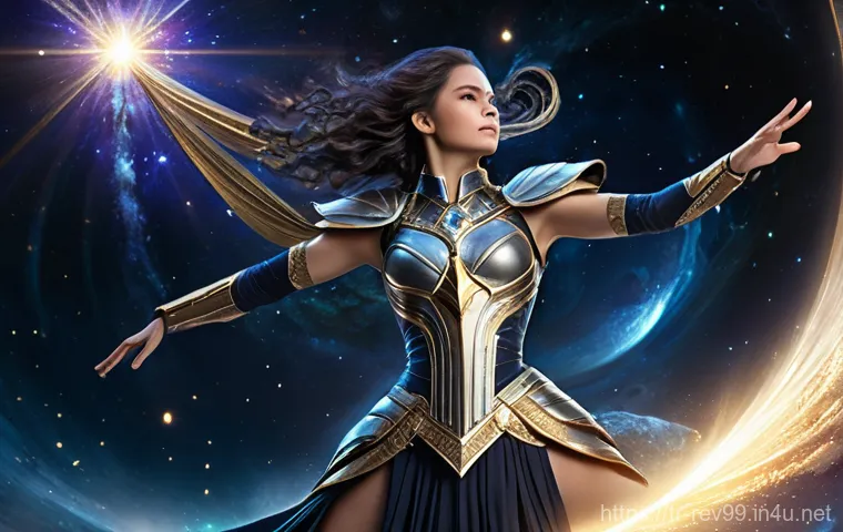 리버스 1999 최고의 PvE 전략 - **Recoleta: Starlight Burst**
    A dynamic, full-body shot of Recoleta, a young woman with a determ...