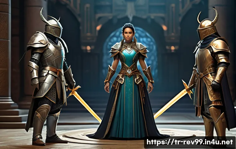 리버스 1999 PvP 메타 분석 - **Image Prompt 1: "Strategic Team Assembly"**
    A diverse group of five fantasy adventurers stands...