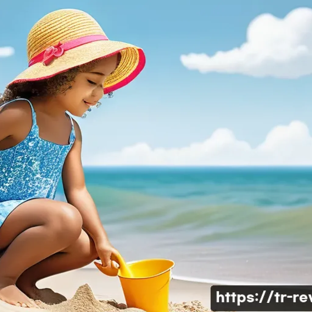 리버스 1999 팬들과 함께하는 이벤트 - **Prompt:** "A young girl, around 7 years old, wearing a colorful, patterned sundress and a sunhat, ...