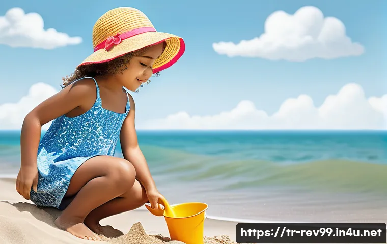 리버스 1999 팬들과 함께하는 이벤트 - **Prompt:** "A young girl, around 7 years old, wearing a colorful, patterned sundress and a sunhat, ...