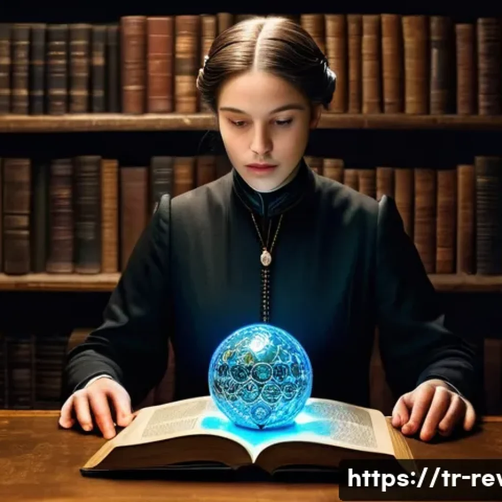 리버스 1999 공식 위키 활용법 - **Prompt:** A scholarly female character from Reverse: 1999, resembling a meticulous archivist or re...