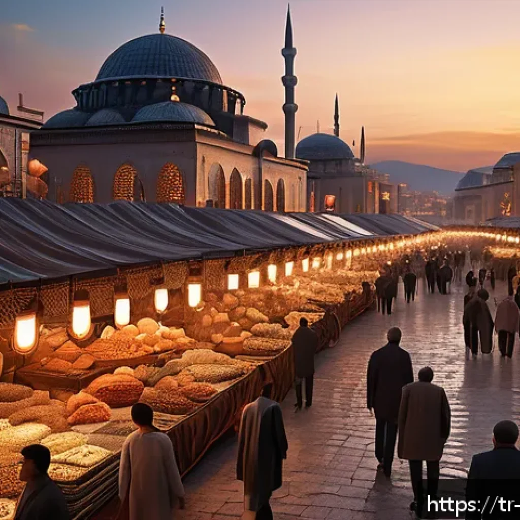 리버스 1999 게임 내 트레이딩 시스템 - A bustling futuristic marketplace scene in a Turkish-inspired sci-fi city, vibrant stalls showcasing...