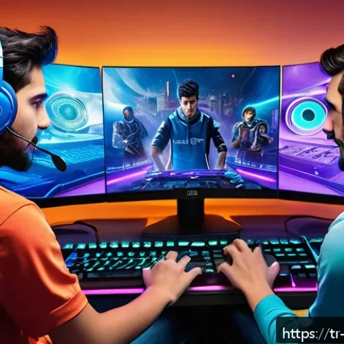 리버스 1999 게임 외부 도구 사용 - A dynamic esports gaming scene set in a modern Turkish internet cafe, featuring a diverse group of y...